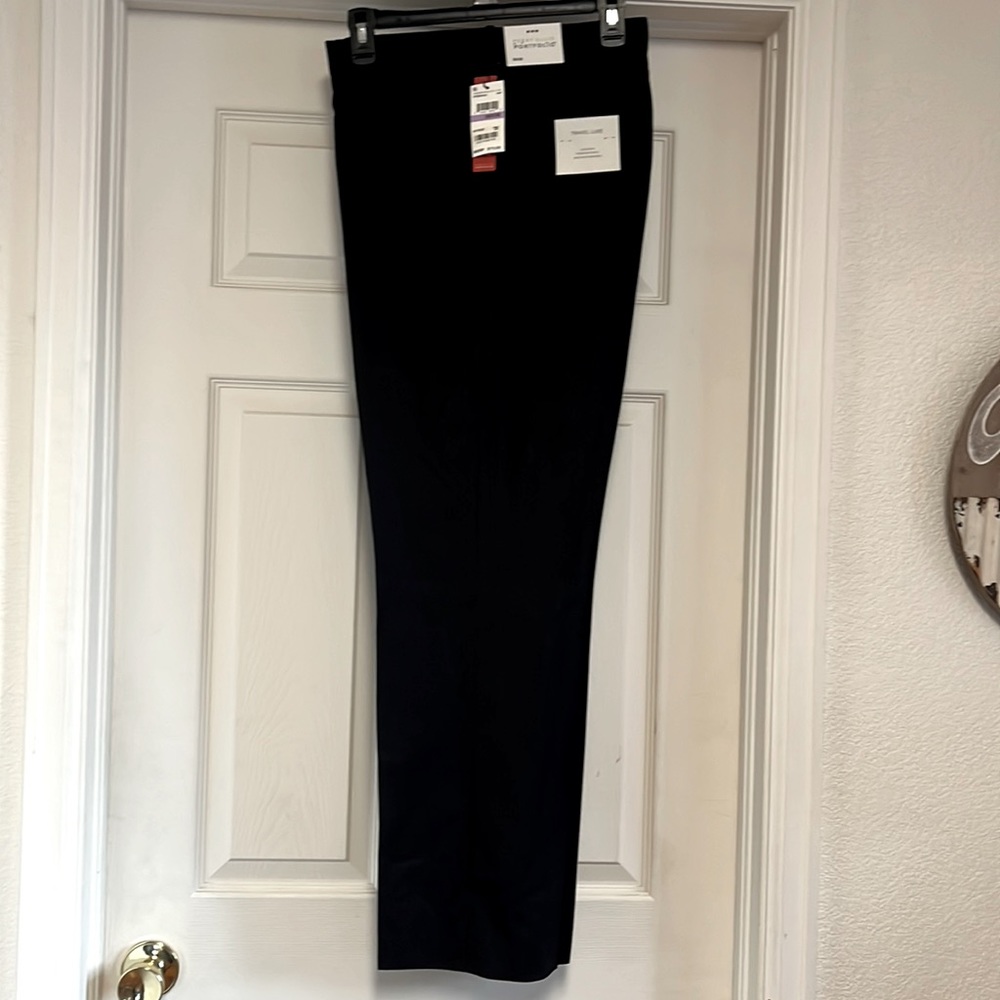 Black pin-striped Perry Ellis slacks